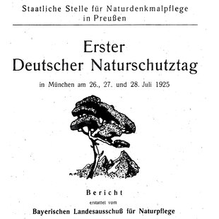 Der erste Deutsche Naturschutztag auf dem Titelblatt aus "Beiträge zur Naturdenkmalpflege"