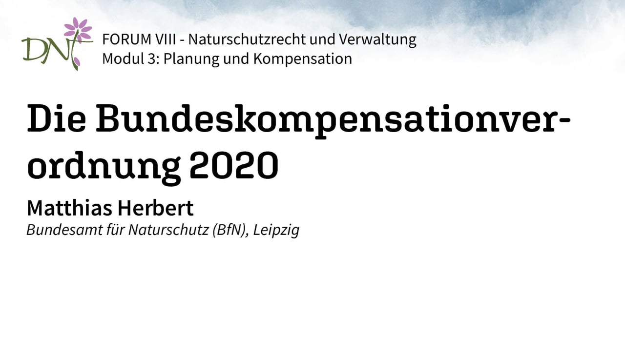 1. Die Bundeskompensationsverordnung 2020 (Matthias Herbert, BfN)
